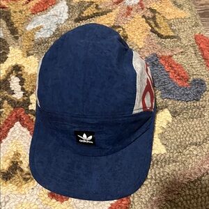 adidas Navy and Gray 5-Panel Cap with Red Accent